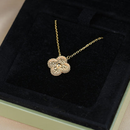 [Shinejoy]CLOVER 15MM  BRONZING NECKLACE