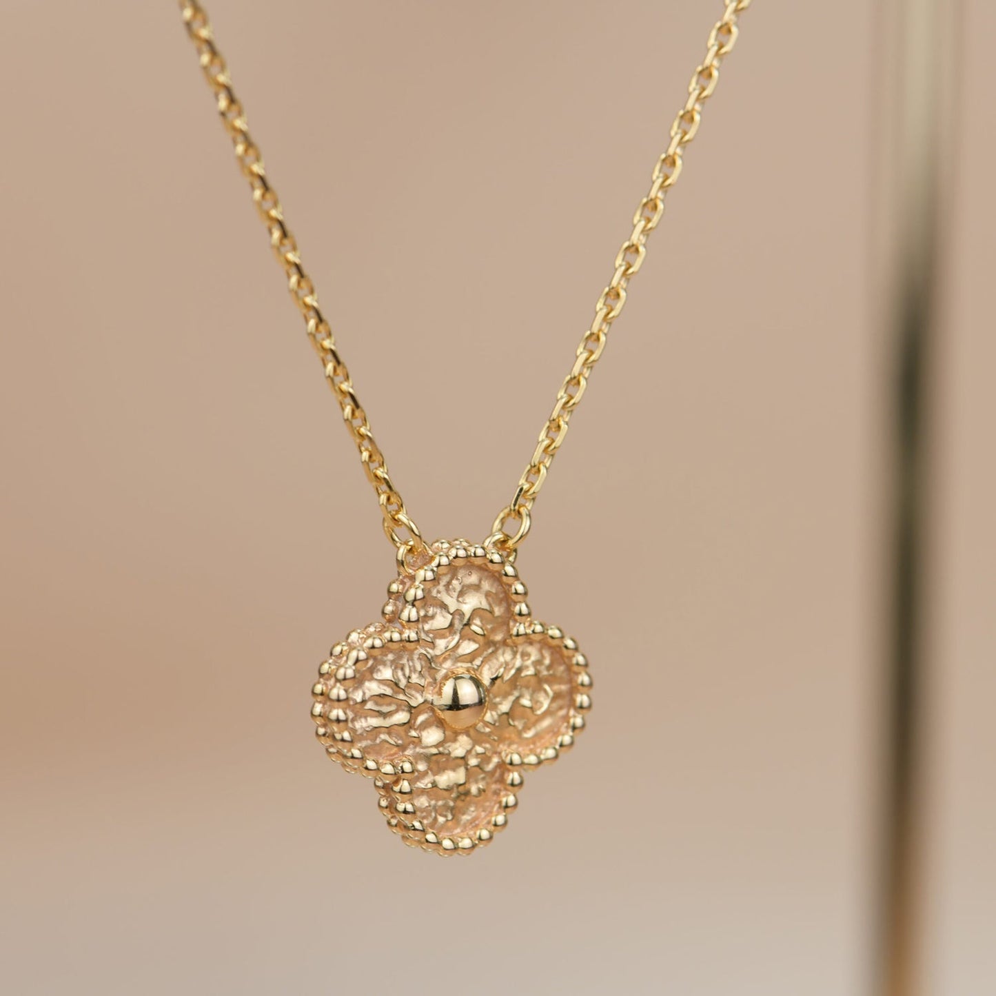 [Shinejoy]CLOVER 15MM  BRONZING NECKLACE