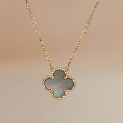 [Shinejoy]CLOVER 15MM  GRAY MOTHER OF PEARL NECKLACE