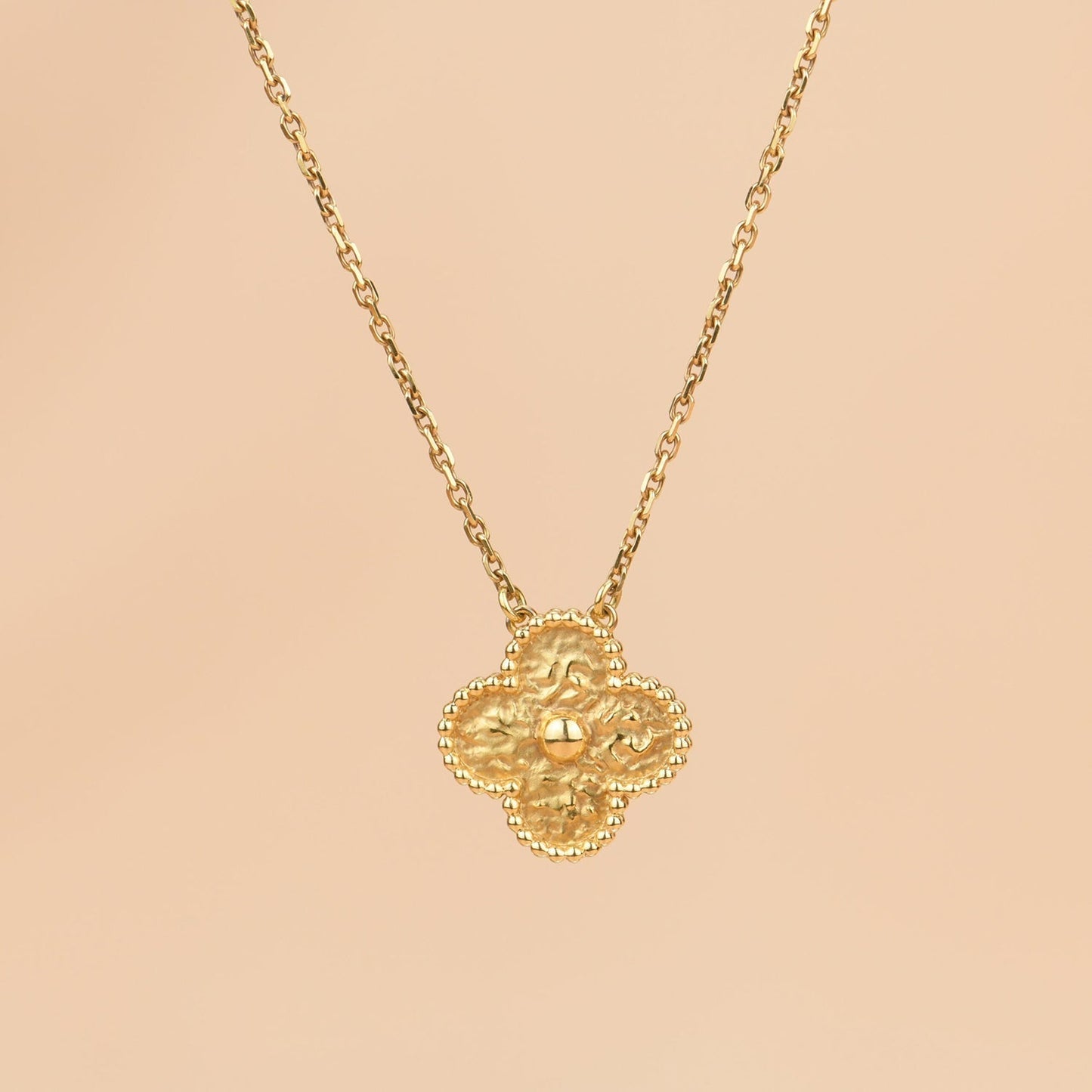 [Shinejoy]CLOVER 15MM  BRONZING NECKLACE