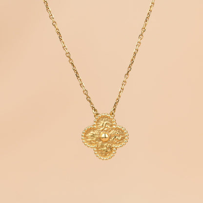 [Shinejoy]CLOVER 15MM  BRONZING NECKLACE