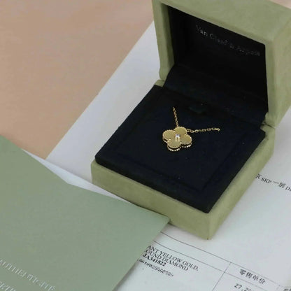 [Shinejoy]CLOVER 15MM DIAMOND GOLD MOTHER OF PEARL NECKLACE