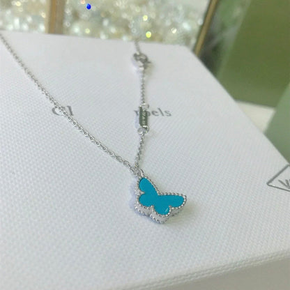 [Shinejoy]BUTTERFLY TURQUOISE BUTTERFLY BRACELET SILVER