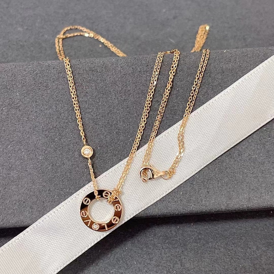[Shinejoy]LOVE NECKLACE 16MM 2 DIAMONDS