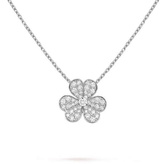 [Shinejoy]CLOVER DIAMOND NECKLACE SILVER