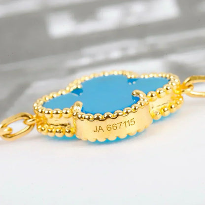[Shinejoy] CLOVER 5 MOTIF TURQUOISE BRACELET COLLECTION