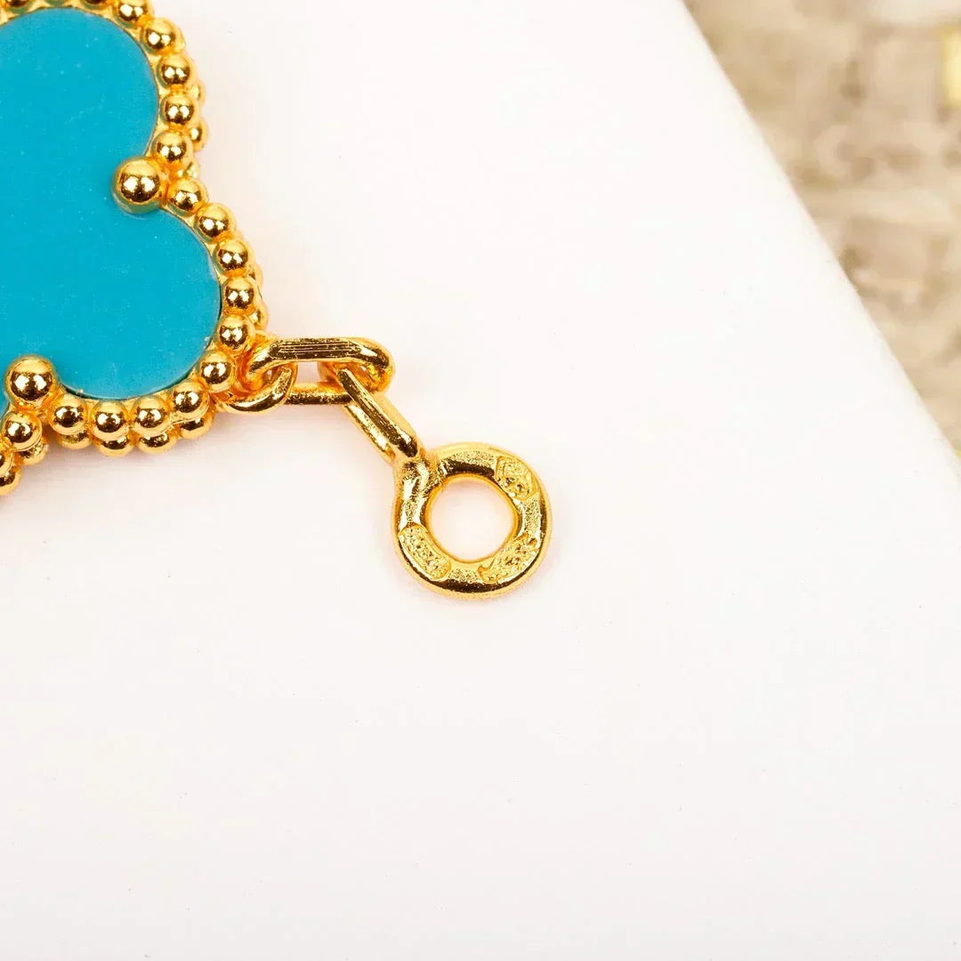 [Shinejoy] CLOVER 5 MOTIF TURQUOISE BRACELET COLLECTION