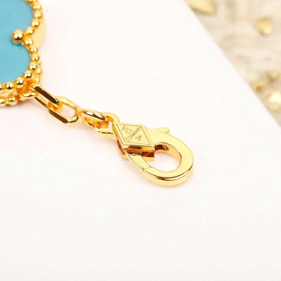 [Shinejoy] CLOVER 5 MOTIF TURQUOISE BRACELET COLLECTION