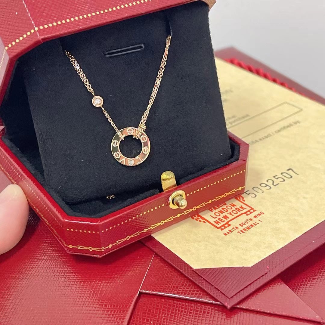 [Shinejoy]LOVE NECKLACE 16MM 2 DIAMONDS