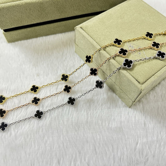 [Shinejoy]CLOVER 6 MOTIF  ONYXS BRACELET-w