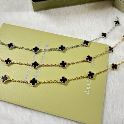 [Shinejoy]CLOVER 6 MOTIF  ONYXS BRACELET-w