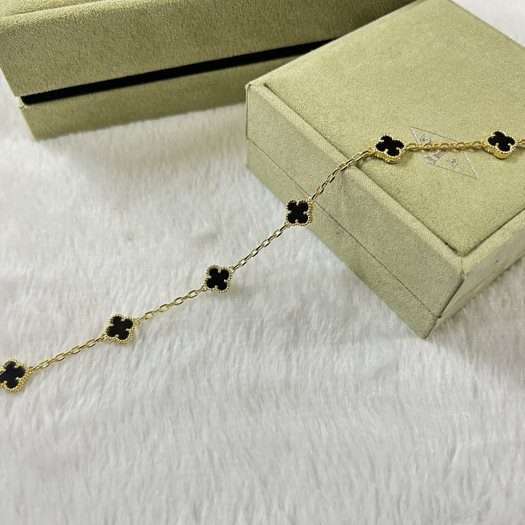 [Shinejoy]CLOVER 6 MOTIF  ONYXS BRACELET-w