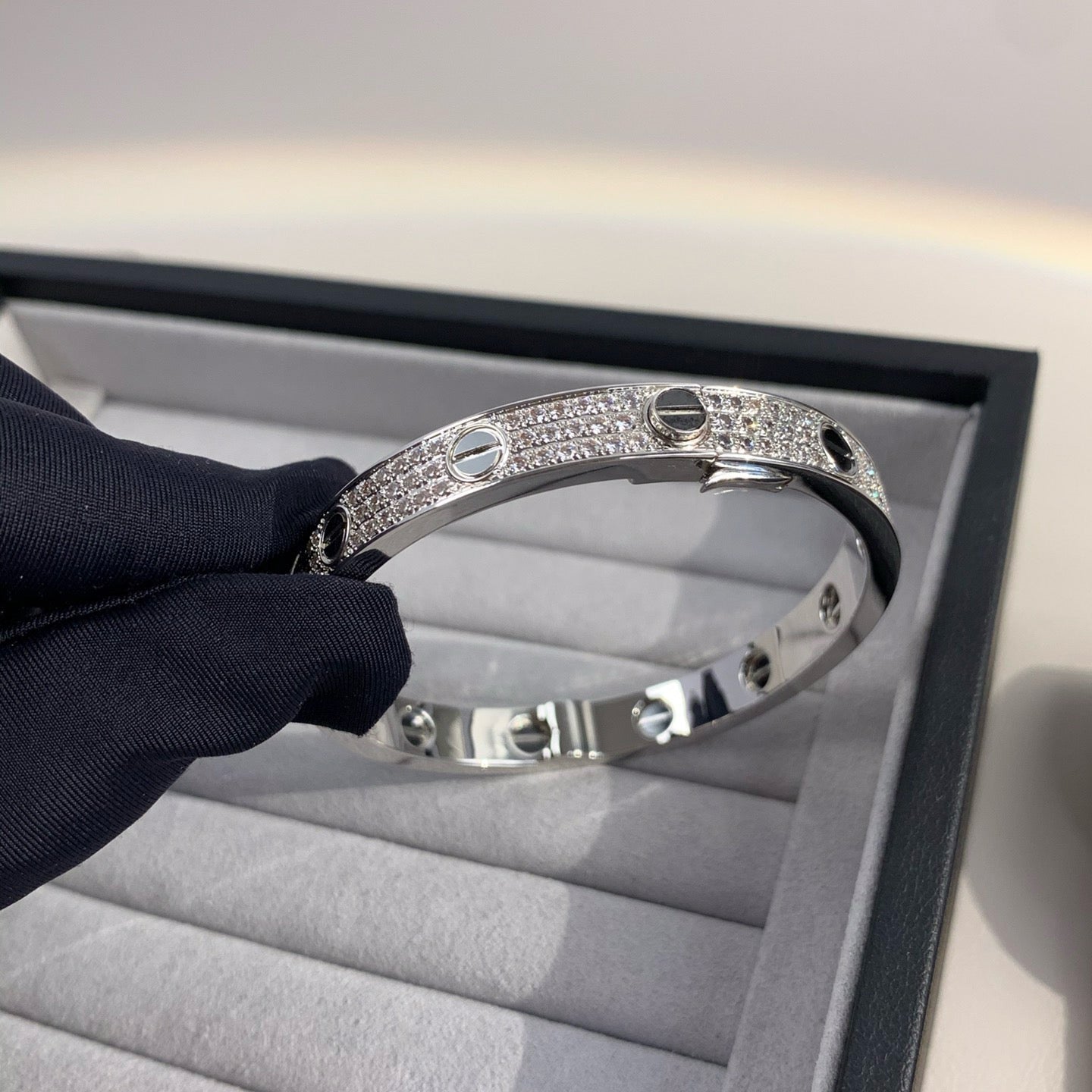 [Shinejoy]LOVE BRACELET 6.1MM DIAMOND-PAVED CERAMIC