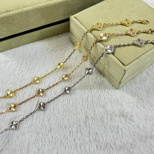 [Shinejoy]CLOVER 6 MOTIF DIAMOND BRACELET