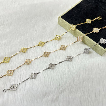[Shinejoy]CLOVER 6 MOTIF DIAMOND BRACELET