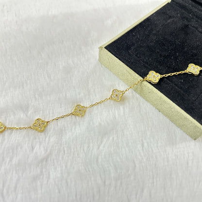 [Shinejoy]CLOVER 6 MOTIF DIAMOND BRACELET