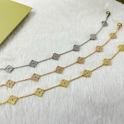 [Shinejoy]CLOVER 6 MOTIF DIAMOND BRACELET