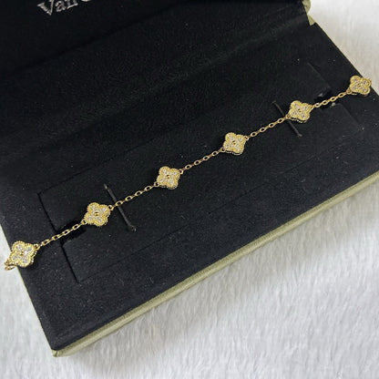 [Shinejoy]CLOVER 6 MOTIF DIAMOND BRACELET