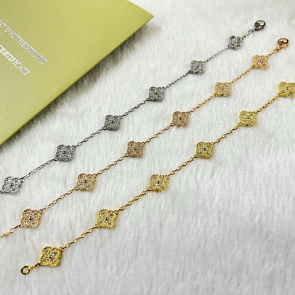 [Shinejoy]CLOVER 6 MOTIF DIAMOND BRACELET