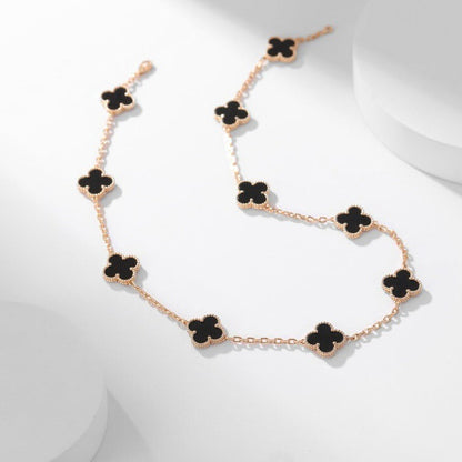 [Shinejoy]CLOVER 10 MOTIFS ONYX NECKLACE