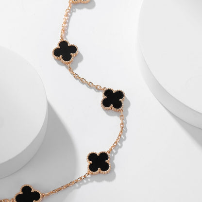 [Shinejoy]CLOVER 10 MOTIFS ONYX NECKLACE