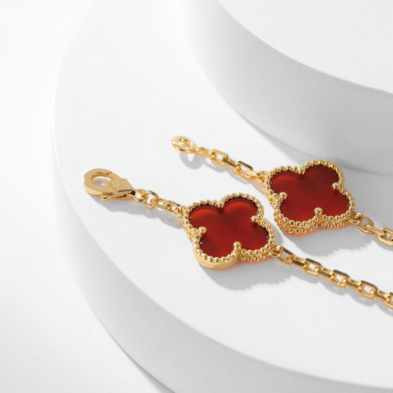 [Shinejoy]CLOVER 10 MOTIFS CARNELIAN NECKLACE
