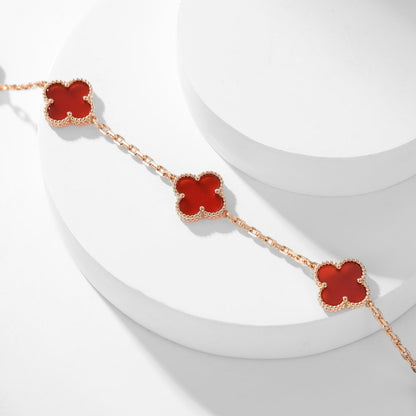 [Shinejoy]CLOVER 10 MOTIFS CARNELIAN NECKLACE