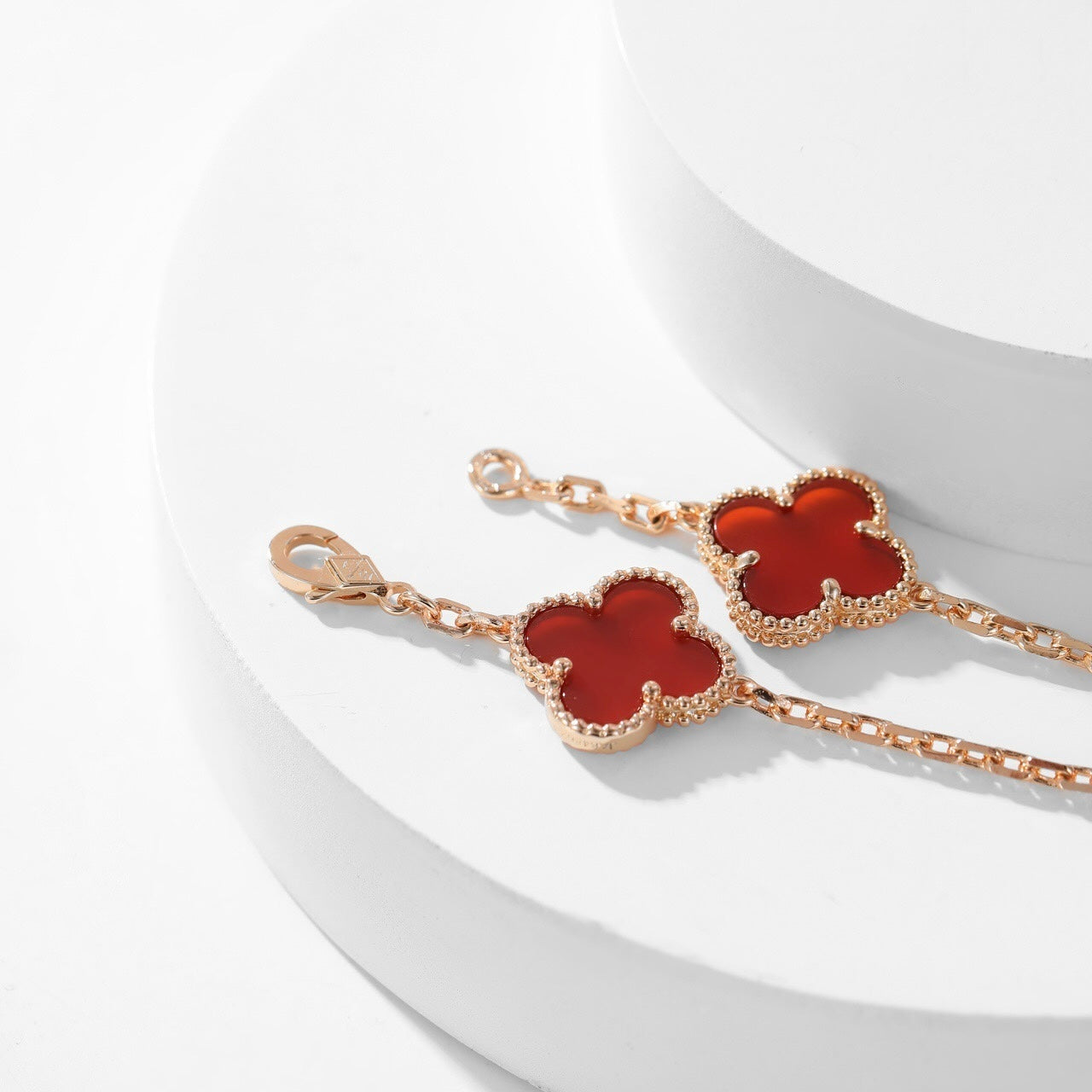 [Shinejoy]CLOVER 10 MOTIFS CARNELIAN NECKLACE