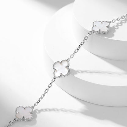 [Shinejoy]CLOVER 10 MOTIFS WHITE MOTHER OF PEARL NECKLACE