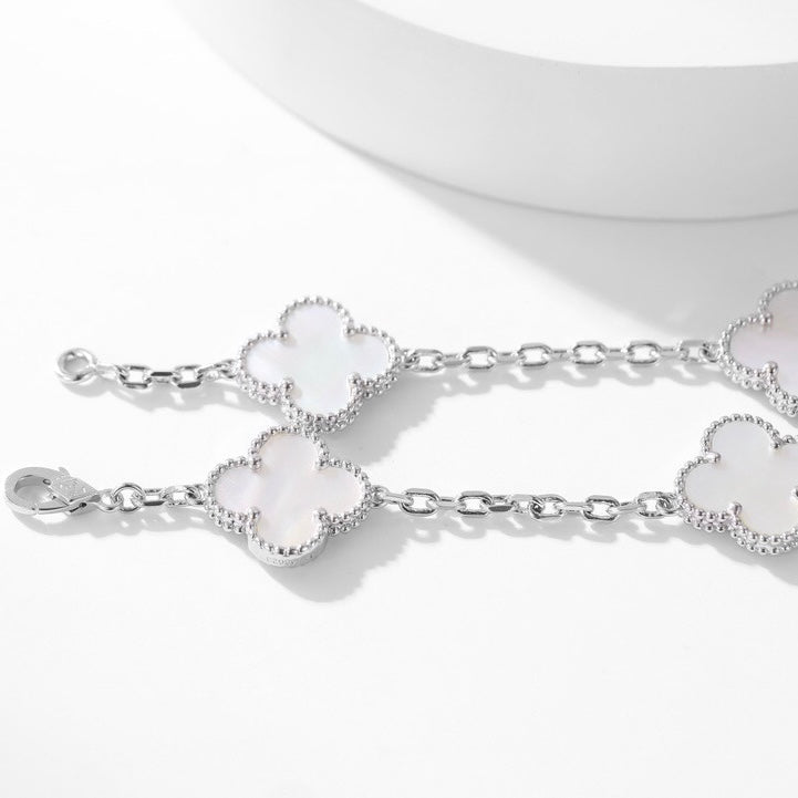 [Shinejoy]CLOVER 10 MOTIFS WHITE MOTHER OF PEARL NECKLACE
