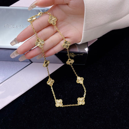 [Shinejoy]CLOVER 10 MOTIFS LASER NECKLACE