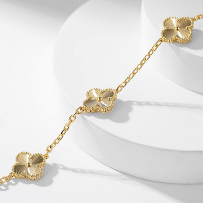 [Shinejoy]CLOVER 10 MOTIFS LASER NECKLACE