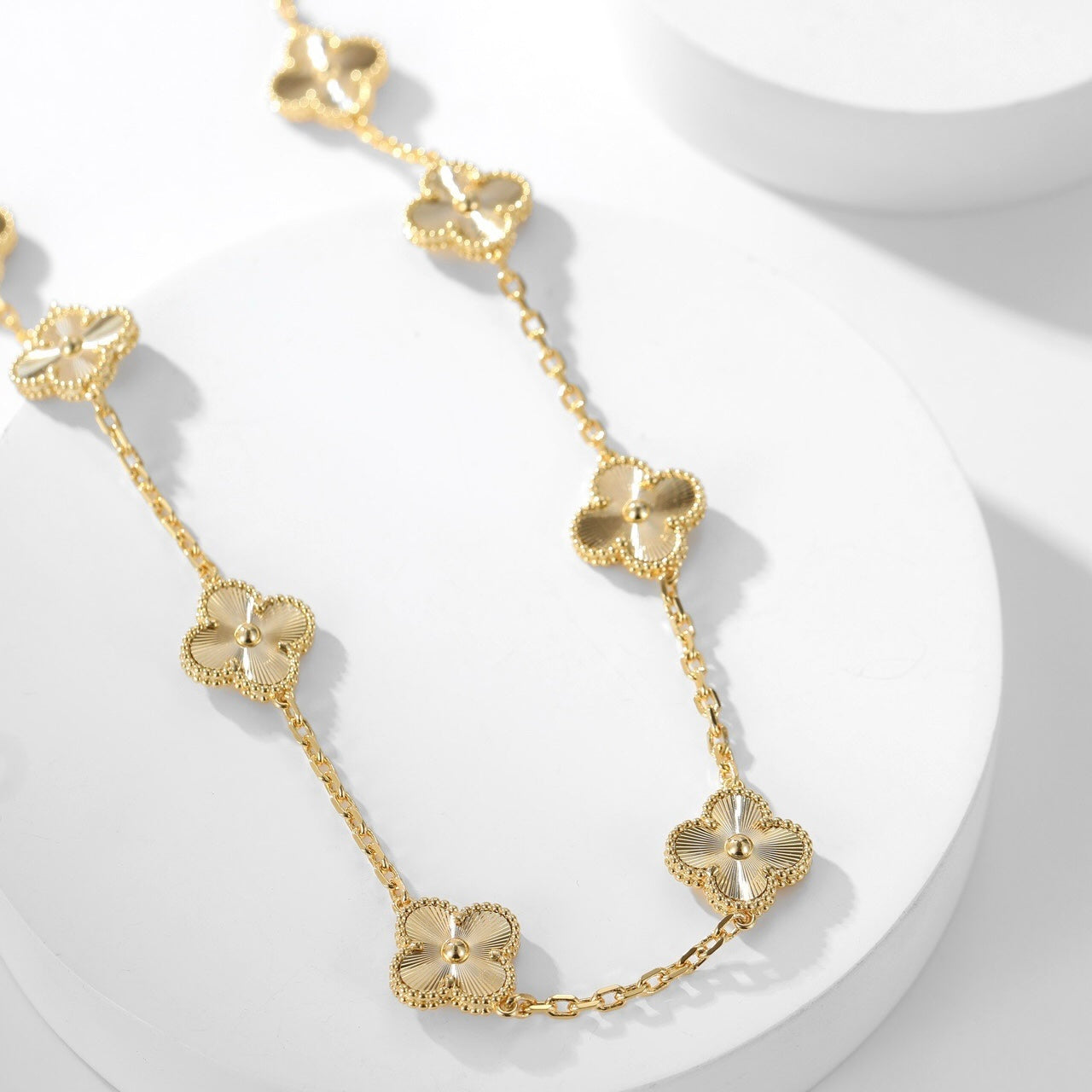 [Shinejoy]CLOVER 10 MOTIFS LASER NECKLACE