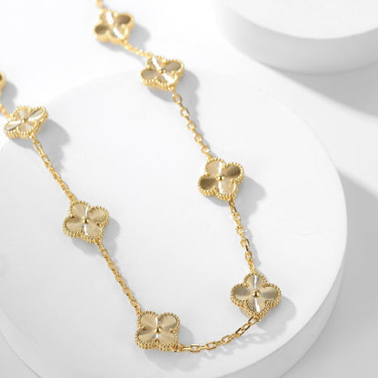 [Shinejoy]CLOVER 10 MOTIFS LASER NECKLACE