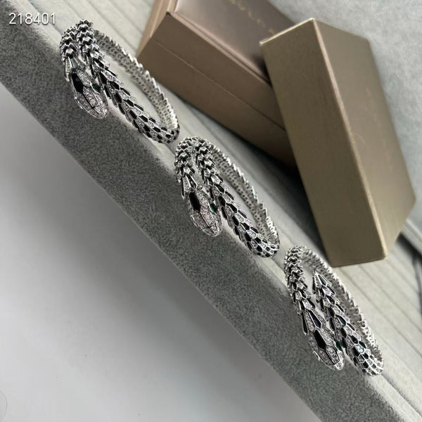 [Shinejoy]NEW OBSIDIAN & DIAMOND SERPENT BRACELET