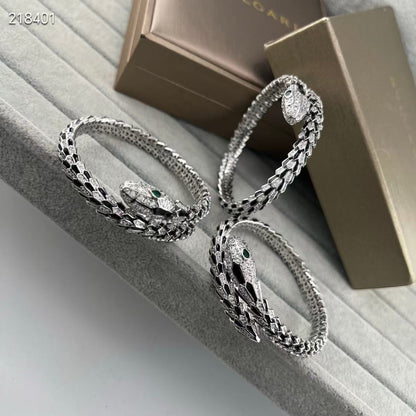 [Shinejoy]NEW OBSIDIAN & DIAMOND SERPENT BRACELET