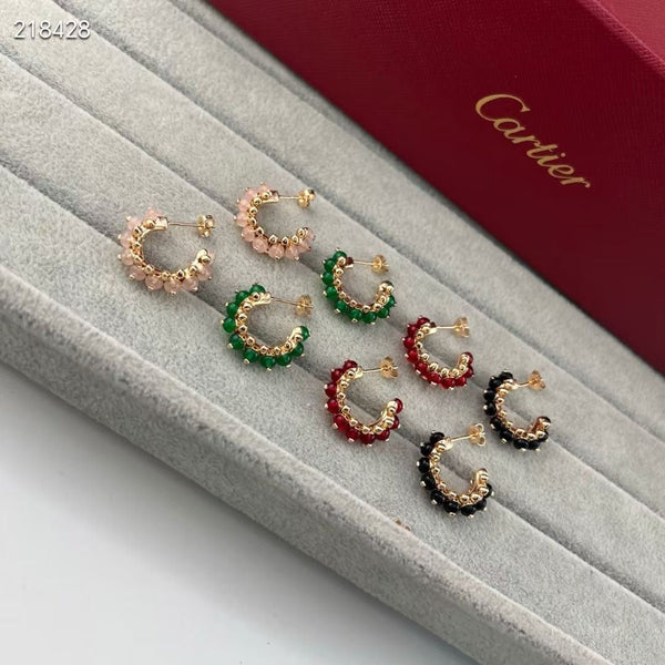 [Shinejoy]NEW COLORED GEMSTONE COLLECTION SMALL HOOP EARRINGS