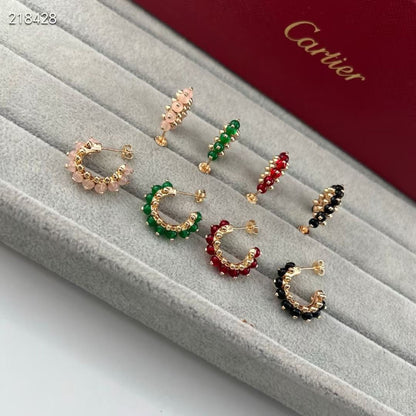 [Shinejoy]NEW COLORED GEMSTONE COLLECTION SMALL HOOP EARRINGS