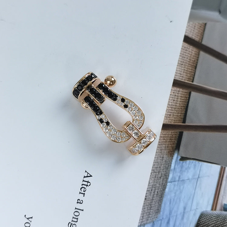 [Shinejoy]FORCE LARGE HORSESHOE BLACK WHITE DIAMOND BRACELET Shinejoy GOLD