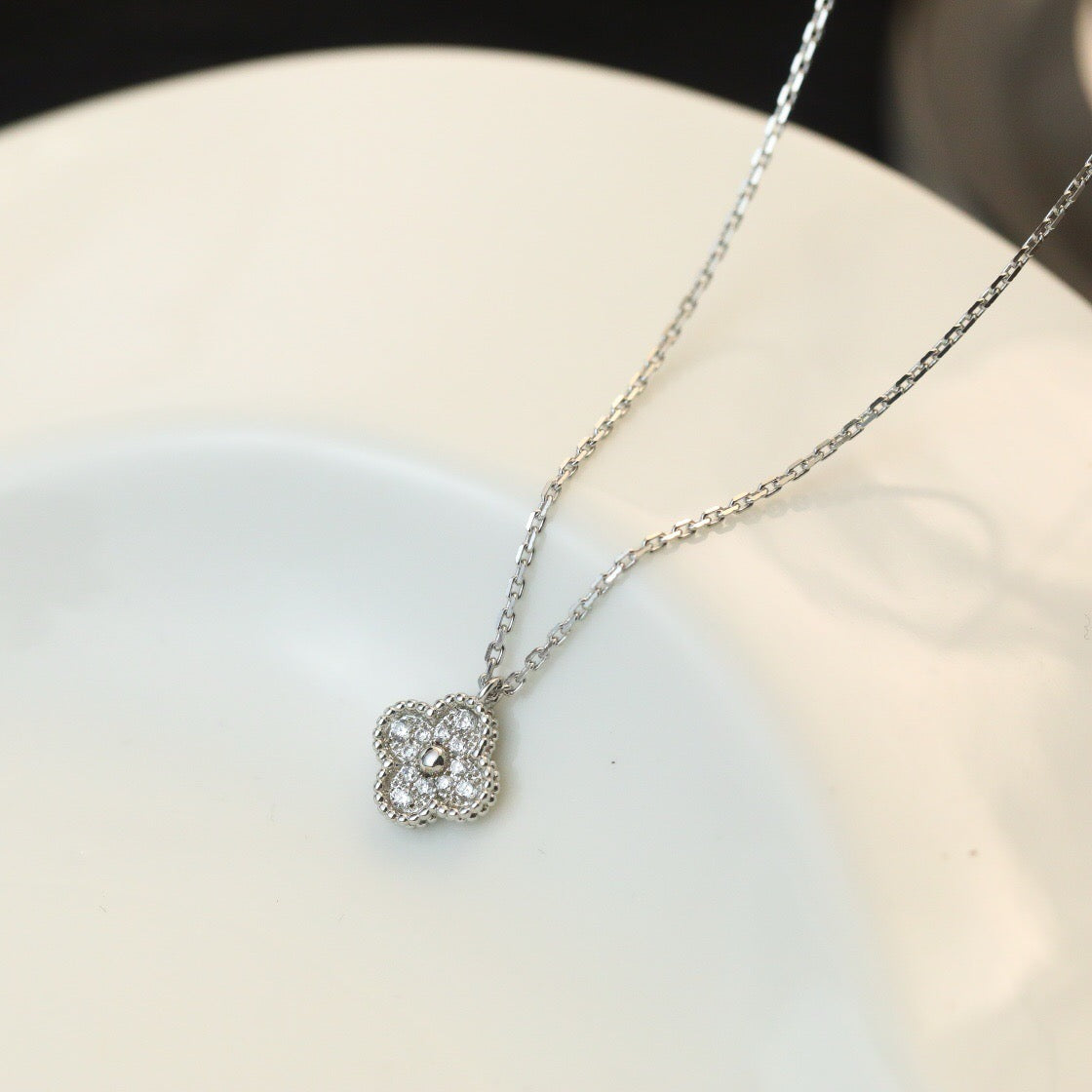 [Shinejoy]CLOVER MINI 9.5MM PENDANT DIAMOND NECKLACE