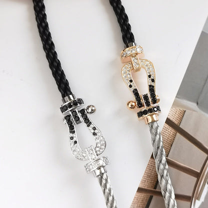 [Shinejoy]FORCE LARGE HORSESHOE BLACK WHITE DIAMOND BRACELET Shinejoy GOLD