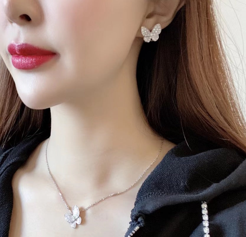 [Shinejoy]BUTTERFLY ALL DIAMOND EARRINGS