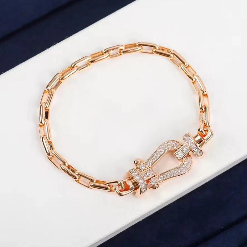 [Shinejoy]FORCE LARGE HORSESHOE CLASP  METAL BRACELET