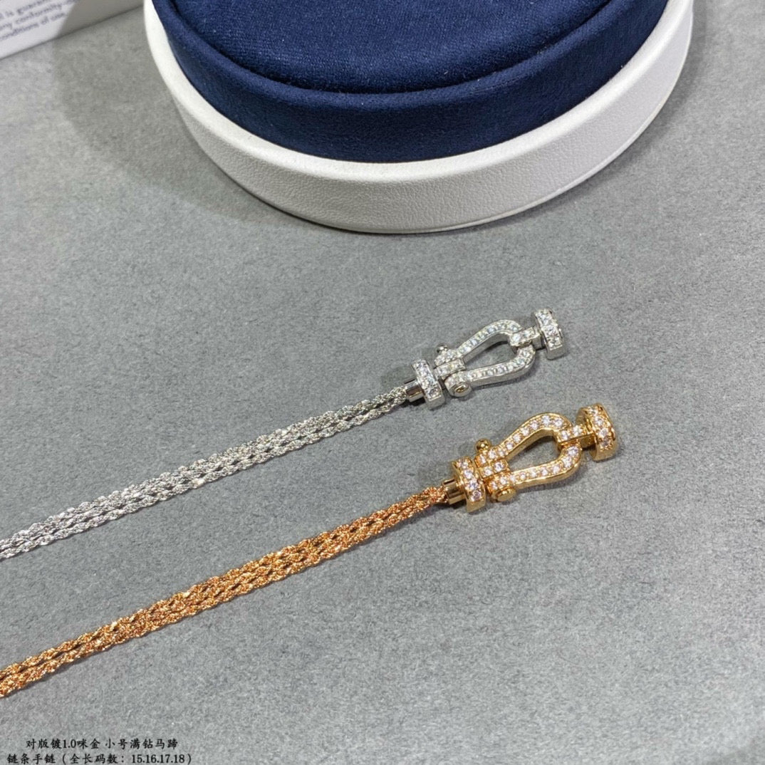 [Shinejoy]FORCE SMALL HORSESHOE  DIAMOND CHAIN ROPE BRACELET