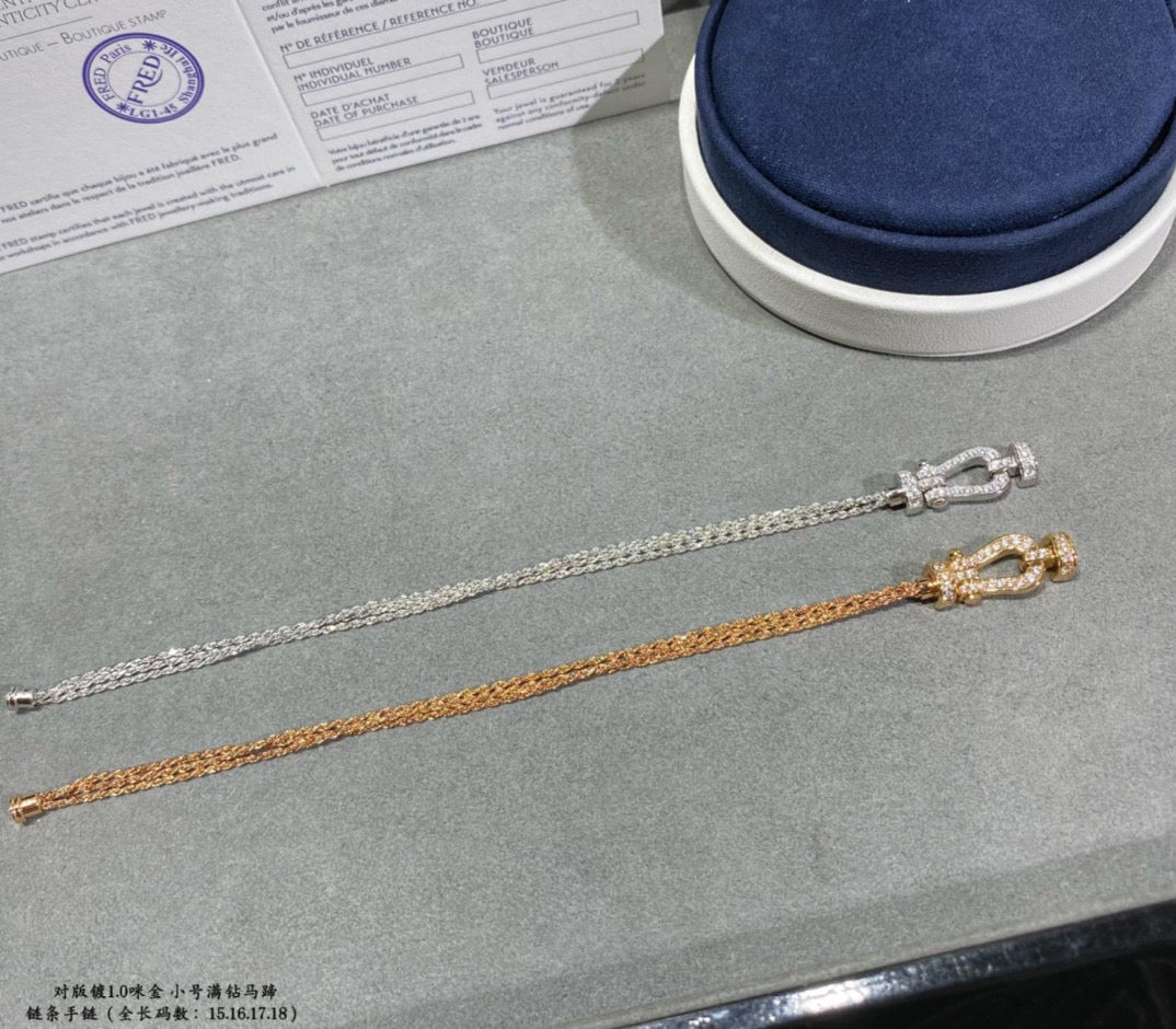 [Shinejoy]FORCE SMALL HORSESHOE  DIAMOND CHAIN ROPE BRACELET