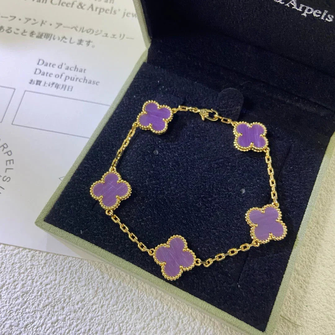 [Shinejoy] CLOVER 5 MOTIF VIOLET BRACELET COLLECTION