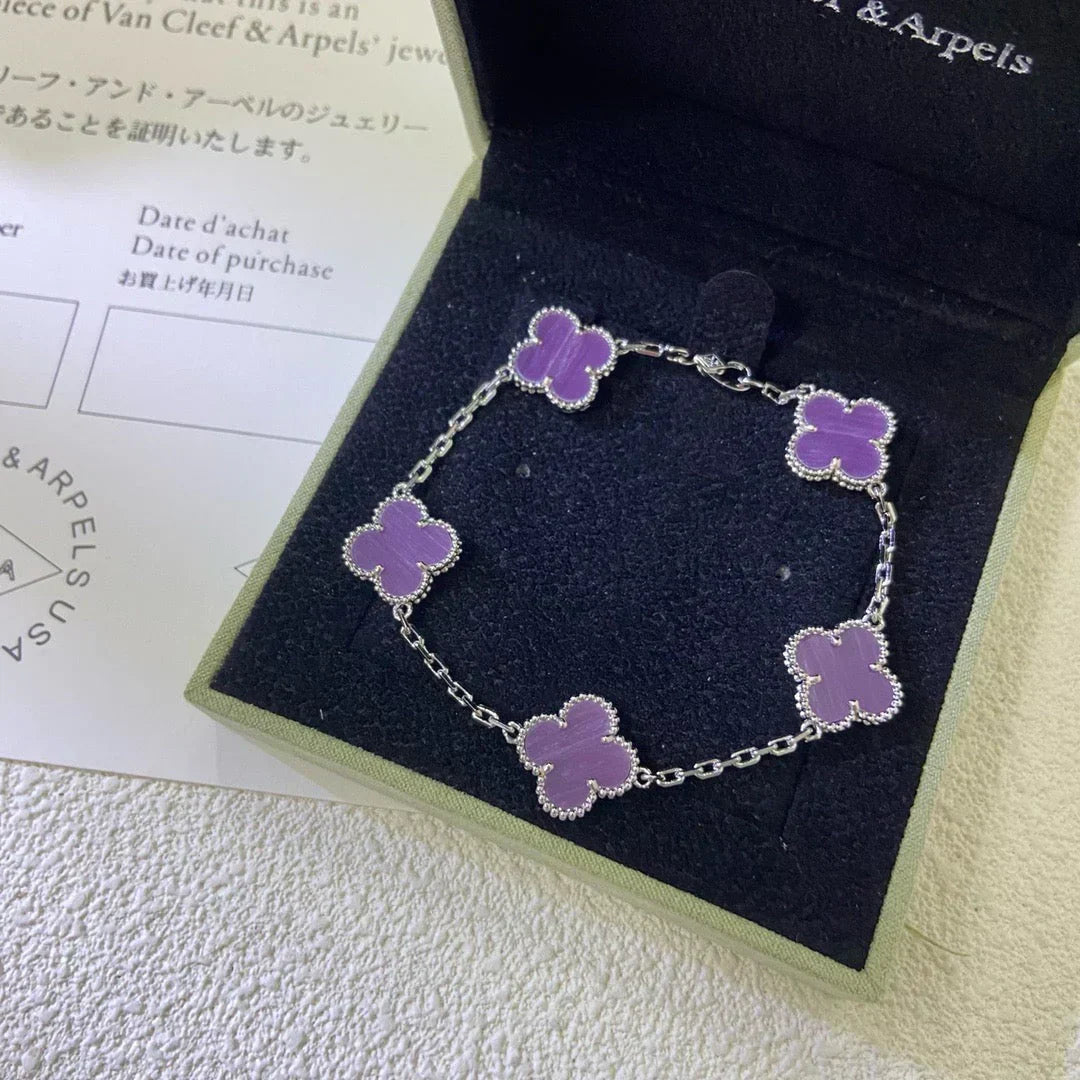 [Shinejoy] CLOVER 5 MOTIF VIOLET BRACELET COLLECTION