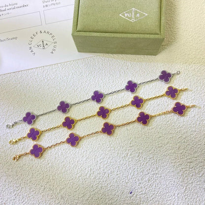 [Shinejoy] CLOVER 5 MOTIF VIOLET BRACELET COLLECTION
