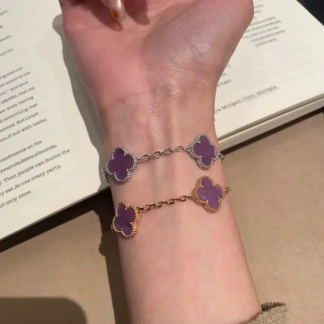 [Shinejoy] CLOVER 5 MOTIF VIOLET BRACELET COLLECTION