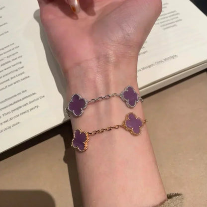 [Shinejoy] CLOVER 5 MOTIF VIOLET BRACELET COLLECTION